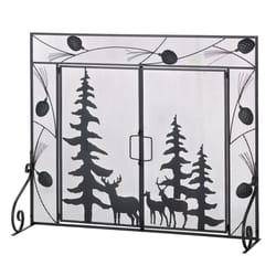 Accent Plus Woodland Scene Black Iron Fireplace Screen