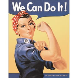 Desperate Enterprises 16 in. L Multicolored Tin We can Do It Wall Decor Sign