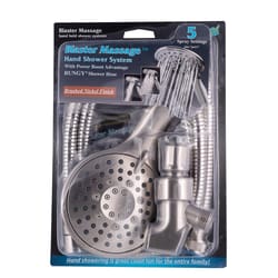 Whedon Blaster Massage Brushed Nickel Plastic 5 settings Handheld Showerhead 2.5 gpm