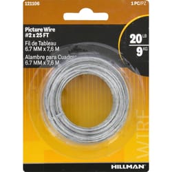 HILLMAN AnchorWire Steel-Plated Silver Braided Picture Wire 20 lb 1 pk