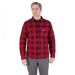 Milwaukee Gridiron M Long Sleeve Men's Collared Red Flannel Shirt
