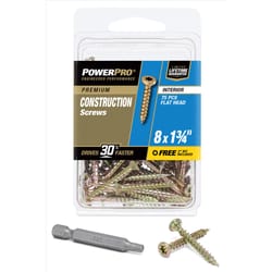 HILLMAN Power Pro No. 8 X 1-3/4 in. L Star Coarse Wood Screws 75 pk