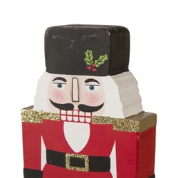 Glitzhome Multicolored Nutcracker Stocking Holder 7 in.