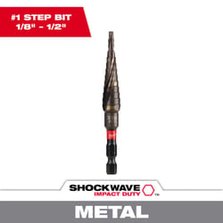 Milwaukee Shockwave #1 X 3.75 in. L High Speed Steel Impact Step Drill Bit Quick-Change Hex Shank 1