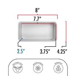 Fat Daddio's 4 in. W X 8 in. L Bread Pan Silver 1 pc