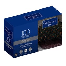 Celebrations LED Mini Red 100 ct Net Christmas Lights 24 ft.