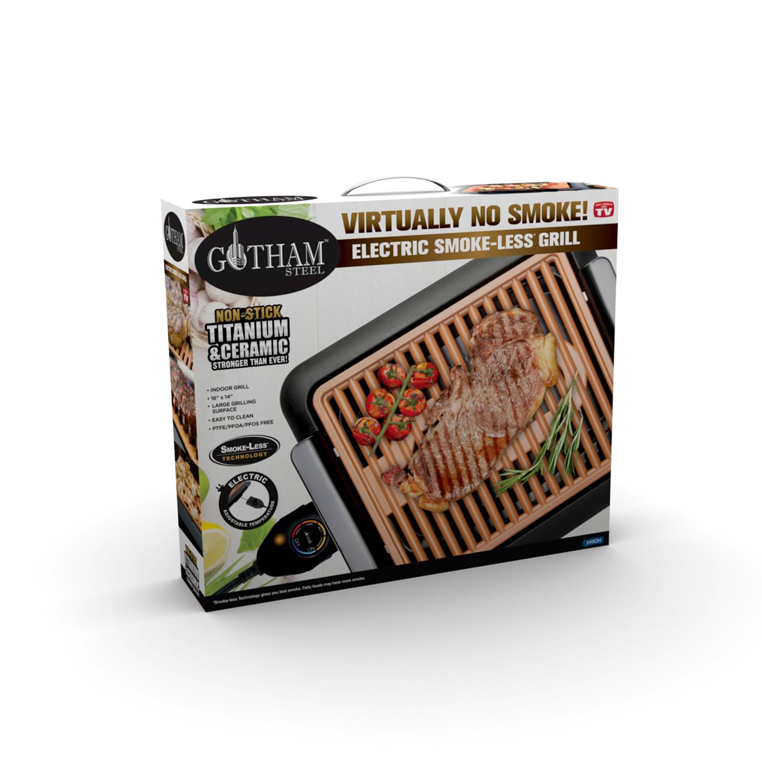 Gotham Steel As Seen on TV Black/Copper Aluminum Nonstick Surface Indoor Grill 224 sq in Sansujyuku sansujyuku.com