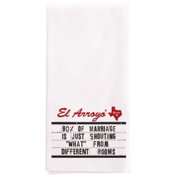 El Arroyo White Cotton 90% of Marriage Tea Towel 1 pk