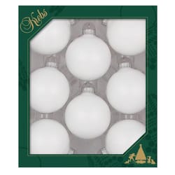 Christmas by Krebs Classic White Velvet Ball Ornaments 3 in.