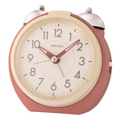 Seiko 4.41 in. Orange Alarm Clock Analog Battery Operated