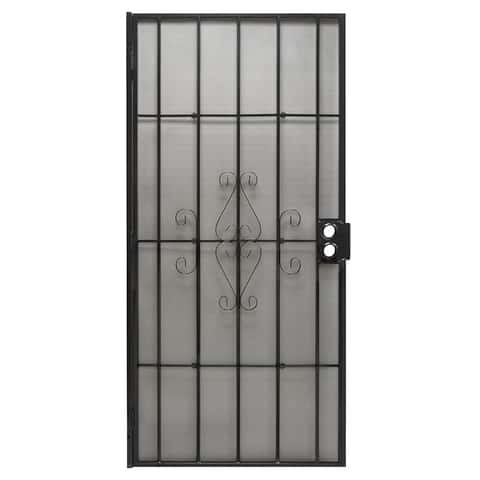 60 Industrial Wood + Metal Mesh Door Credenza With 3 Wooden Drawers +  Black Metal Doors