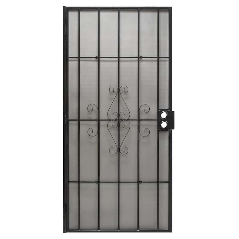 Precision 813/4 in. H X 36 in. W Regal Black Steel Security Door Ace