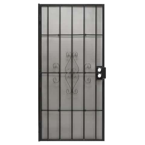Precision 81-3/4 in. H X 36 in. W Regal Black Steel Security Door Precision 81-3/4 in. H X 36 in. W Regal Black Steel Security Door