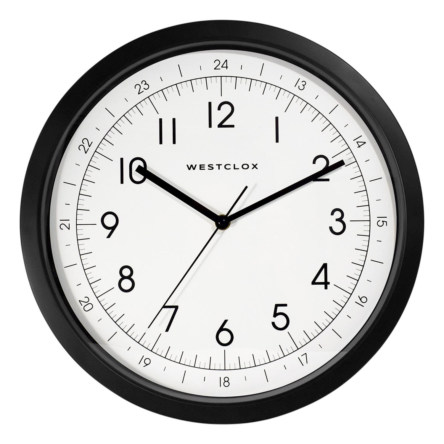 Photos - Wall Clock Westclox 13.75 in. L X 13.75 in. W Indoor Analog  Plastic Black/