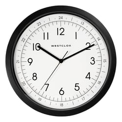 Westclox 13.75 in. L X 13.75 in. W Indoor Analog Wall Clock Plastic Black/White