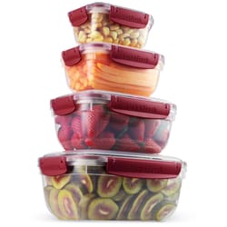 Superio Brand Red Food Storage Container Set 4 pk