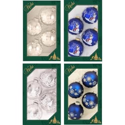 Krebs Blue/Silver/White Ball Ornaments