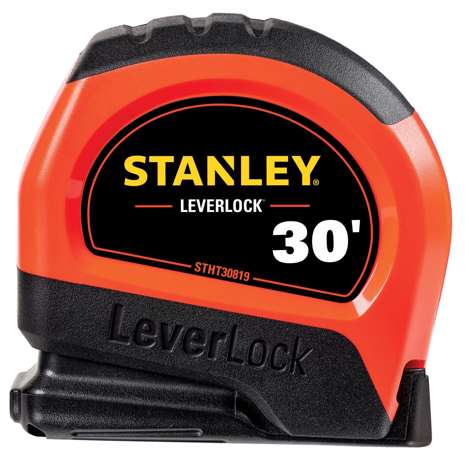 Stanley LeverLock 30 ft. L X 1 in. W Compact Tape Measure 1 pk