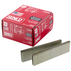 Senco 1/4 in. W X 1 in. L 18 Ga. Narrow Crown Finish Staples 5000 pk