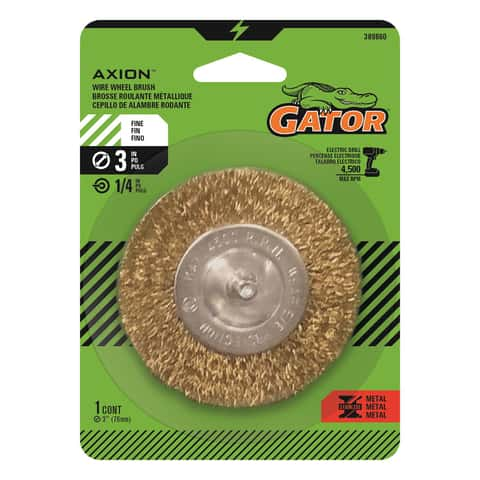 Gator 3 in. Fine Crimped Wire Wheel Brush Brass Coated Steel 4500 rpm 1 pc  - Ace Hardware