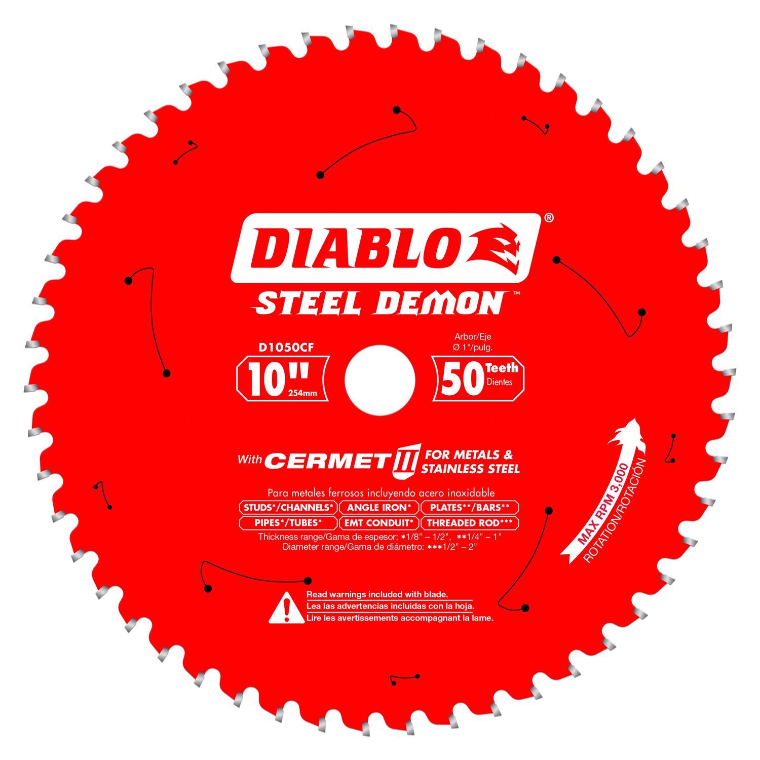 Diablo Steel Demon 10 in. D X 1 in. Cermet Metal Saw Blade 50 teeth 1 pk Sansujyuku sansujyuku.com