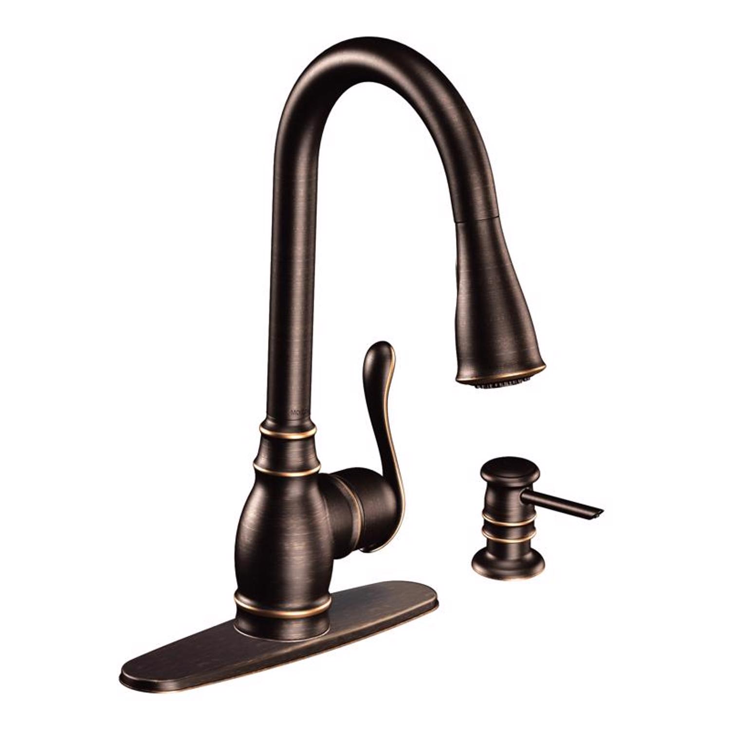 Photos - Tap Moen Anabelle One Handle Bronze Pull-Down Kitchen Faucet CA87003BRB 