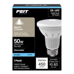 Feit PAR20 E26 (Medium) LED Bulb Daylight 50 Watt Equivalence 1 pk