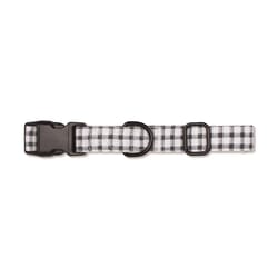 Pet Shop by Fringe Studio Black/White Painted Gingham Cotton/Nylon Dog Collar Large