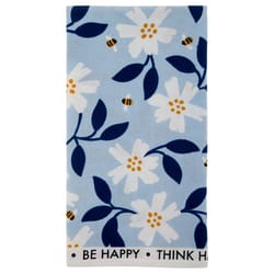 Karma Shelly Blue Cotton Be Happy Tea Towel 1 pk