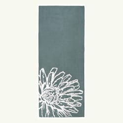 Simple Spaces 21 in. W X 54 in. L Blue White Floral Sketch Polyester Accent Rug