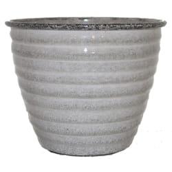 Robert Allen Ironstone 14 in. D Metal Norwood Planter Gray