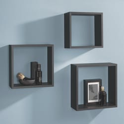 Dolle FRAME 4.6 in. H X 11.8 in. W X 11.8 in. D Black Particle Board Decorative Wall Shelf