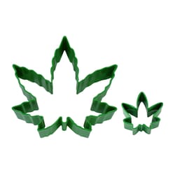 R&M International Corp Hemp Leaves Cookie Cutter Set Green 2 pc