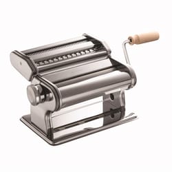 Fantes Silver Stainless Steel Wide Pasta Machine with Double Pasta Cutter