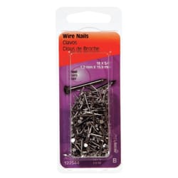 HILLMAN 18 Ga. X 5/8 in. L Bright Steel Wire Nails 1 pk 2 oz