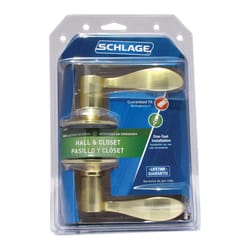 Schlage Accent Bright Brass Passage Lockset 1-3/4 in.