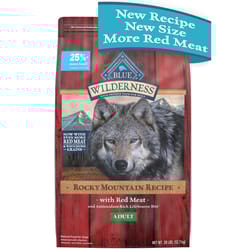 Blue Buffalo Wilderness Adult Rocky Mountain Red Meat Dry Dog Food Grain Free 28 lb