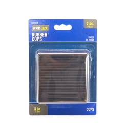 Projex Rubber Caster Cup Brown Square 3 in. W X 3 in. L 2 pk