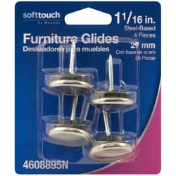 Softtouch White 1-1/16 in. Nail-On Plastic Chair Glide 4 pk