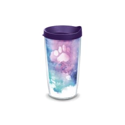 Tervis 16 oz Paw Prints Multicolored BPA Free Double Wall Tumbler