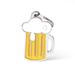 MyFamily Food Yellow/White Beer Metal Pet Tags