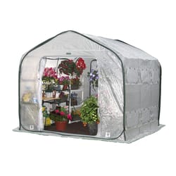 FlowerHouse FarmHouse Gray 108 in. W X 108 in. D X 96 in. H Pop-Up Greenhouse