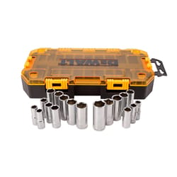 DeWalt 3/8 in. drive Metric/SAE 6 Point Deep Socket Set 20 pc