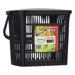 BioBag Black Plastic Food Scrap Collection Bucket 3 gal