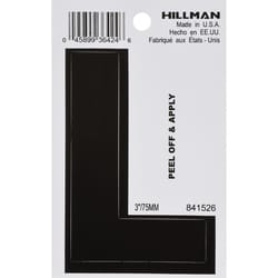 HILLMAN 3 in. Black Vinyl Self-Adhesive Letter L 1 pc