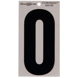 Hillman 5 in. Reflective Black Mylar Self-Adhesive Number 0 1 pc