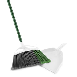 Libman 15 in. W Stiff Recycled PET Broom with Dustpan