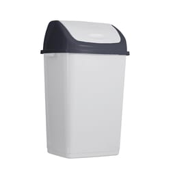 Superio Brand 50 L White Smoke Plastic Large Swing Trash Can