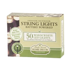 Flipo Pacific Accents LED Mini Warm White 50 ct String Christmas Lights 16 ft.