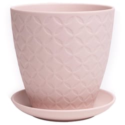 Chive Virago 5 in. D Ceramic Shape B Flower Pot Soft Pink